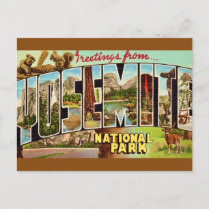Carte postale vintage du parc national de Yosemite