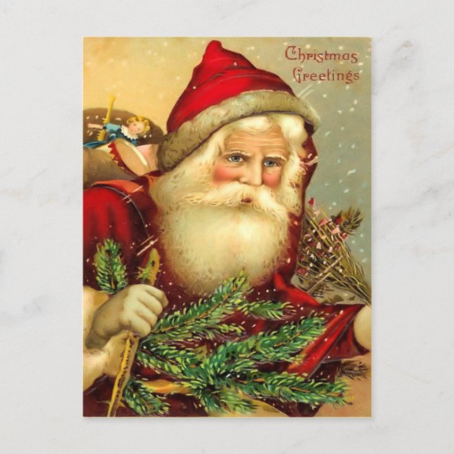 Carte postale vintage du père noël (Devant)