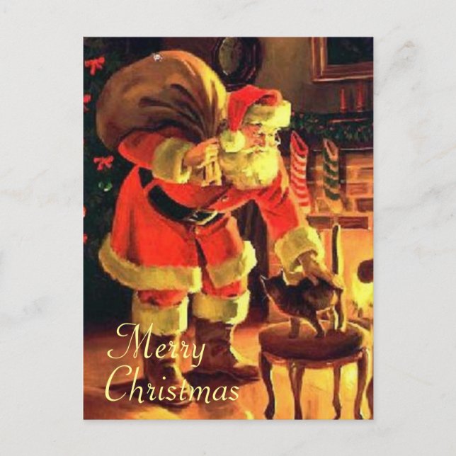 Carte postale vintage du Père Noël (Devant)