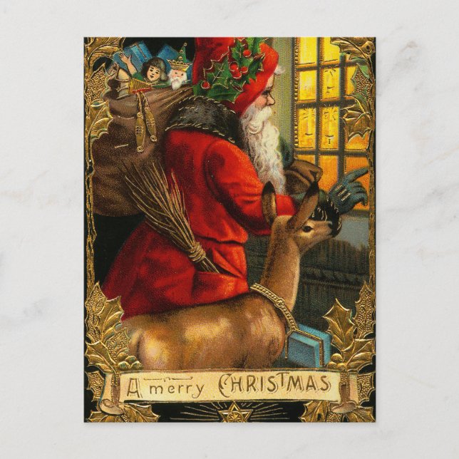 Carte postale vintage du Père Noël (Devant)