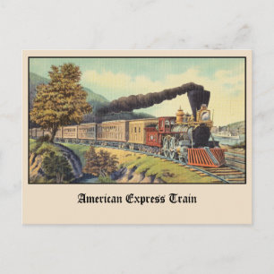 Carte postale vintage du train American Express