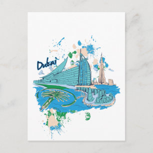 Carte Postale vintage dubai us e design