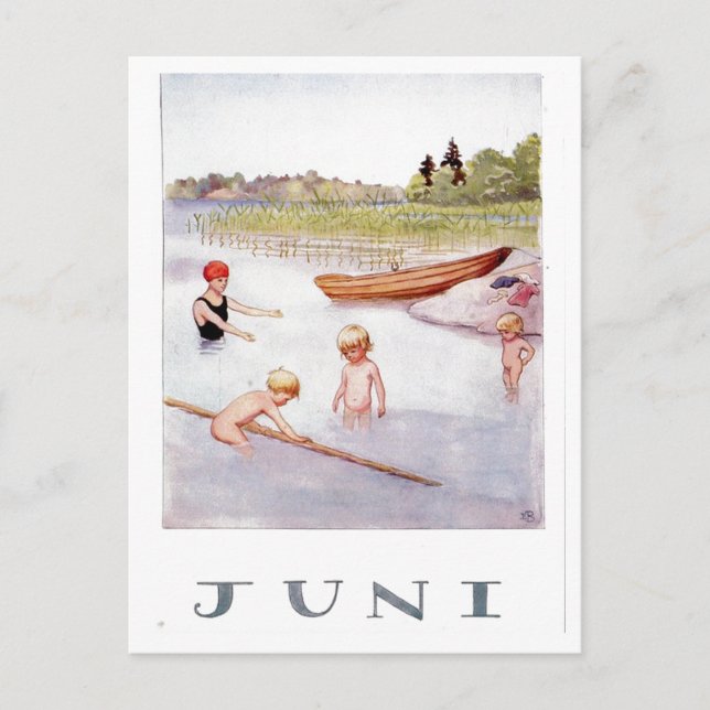 Carte postale vintage Elsa Beskow June (Devant)