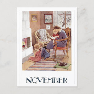 Carte postale vintage Elsa Beskow November