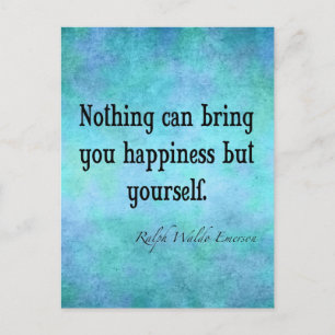 Carte Postale Vintage Emerson Happiness Citation Inspiration Ble