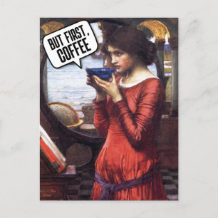 CARTE POSTALE vintage ET JOLIE LADY COFFEE FUNNY