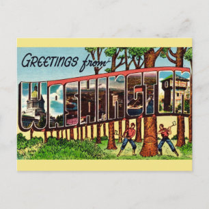 Carte Postale Vintage État de Washington