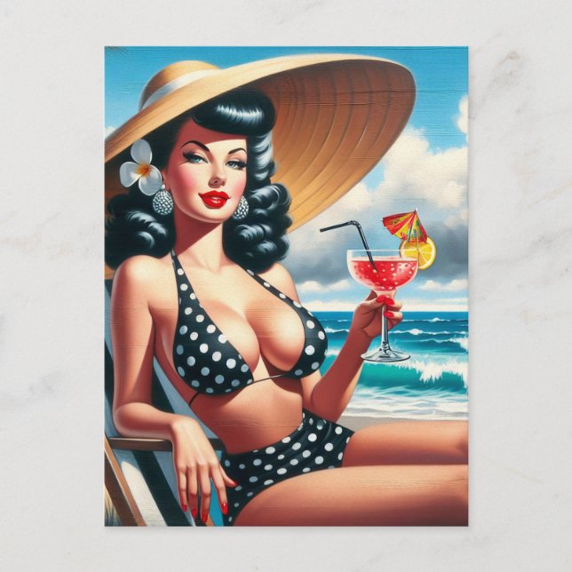 Carte Postale Vintage Été (Devant)