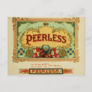 Carte postale vintage Étiquette Cigar - "Peerless"