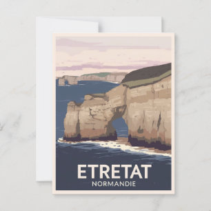 Carte Postale Vintage Étretat Normandie Cliffs Arch Travel