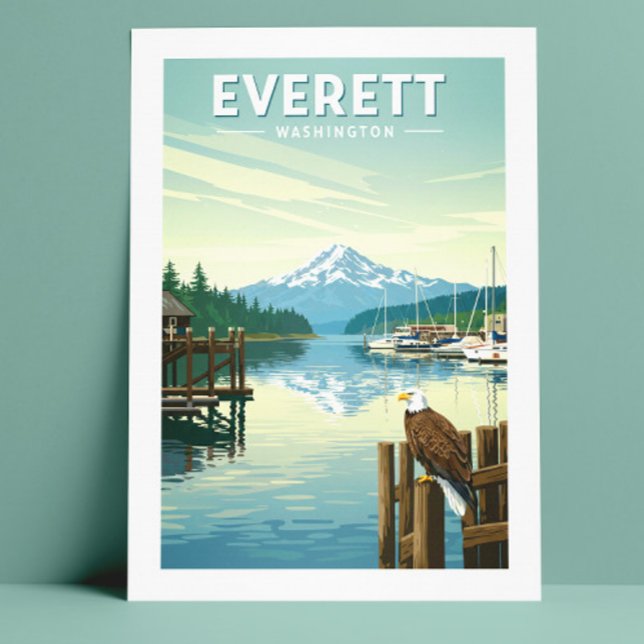 Carte Postale Vintage Everett Washington (Créateur téléchargé)