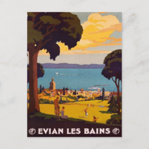Carte Postale Vintage Évian-les-Bains, Rhône-Alpes, France -