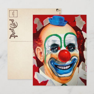 Carte postale vintage face clown