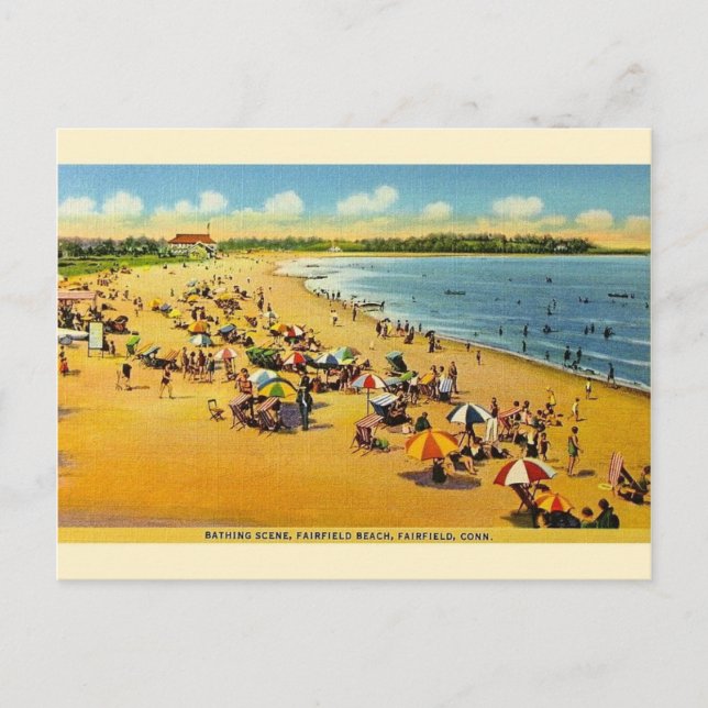 Carte postale vintage Fairfield Beach Connecticut (Devant)