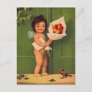 Carte postale vintage Fairy Birday