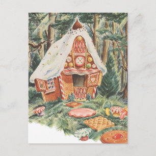 Carte Postale Vintage Fairy Tale, Hansel et Gretel Candy House