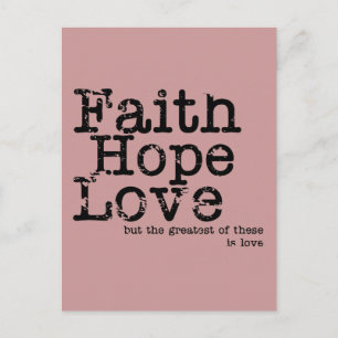 Carte postale vintage Faith Hope Love