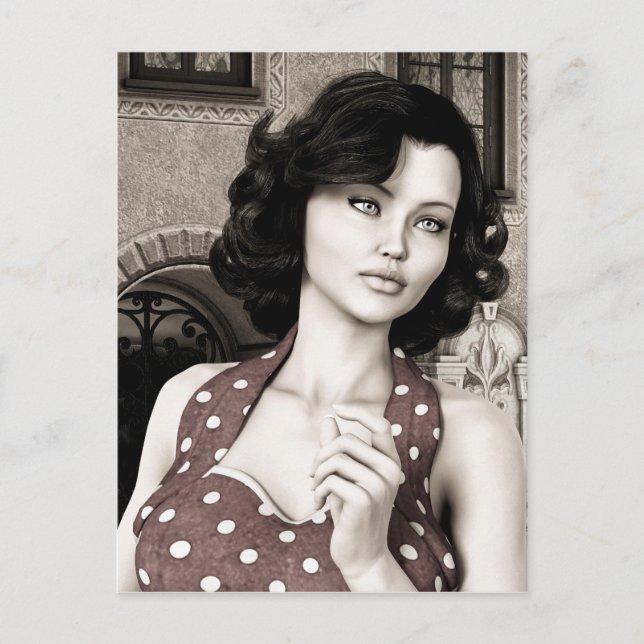Carte Postale Vintage femme (Devant)
