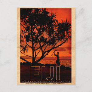 Carte postale vintage Fiji Travel