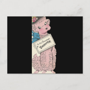 Carte Postale Vintage fille de caniche