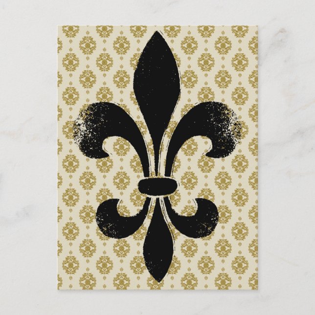 Carte Postale Vintage Fleur de lis (Devant)