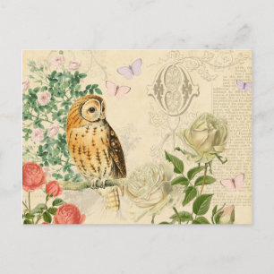 Carte postale vintage fleurie avec de beaux roses