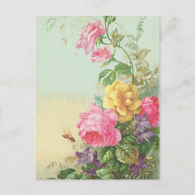 Carte postale Vintage Floral (Devant)
