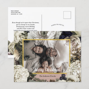Carte postale vintage Floral de Noël