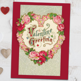 Carte postale vintage Floral Heart Valentine