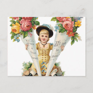 Carte Postale Vintage floral postcard