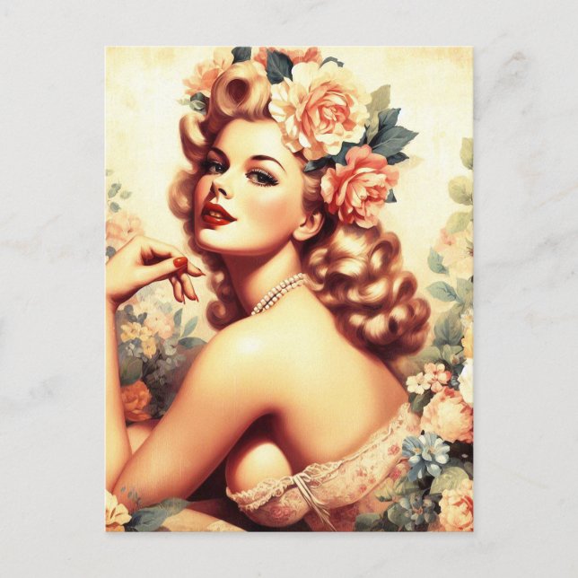 Carte Postale Vintage Florale (Devant)