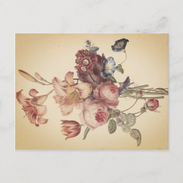 Carte postale vintage Florale (Devant)