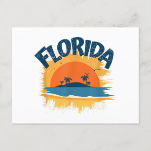 Carte Postale Vintage Florida Retro Tee Design Sunshine