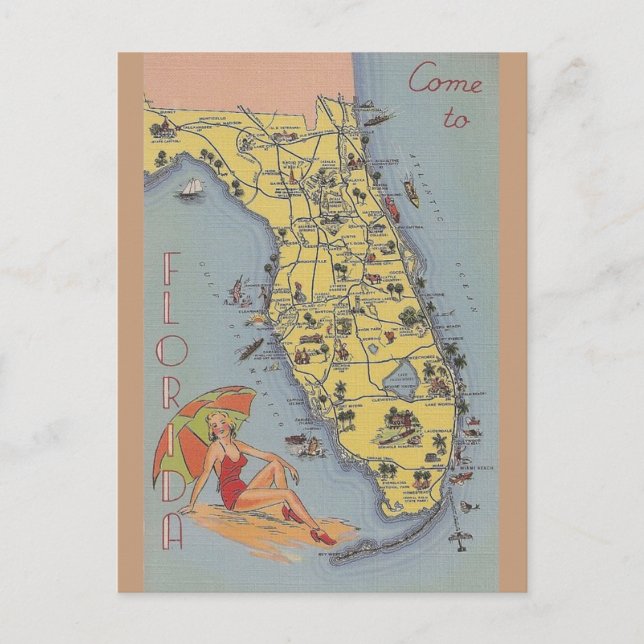 Carte postale vintage Floride (Devant)