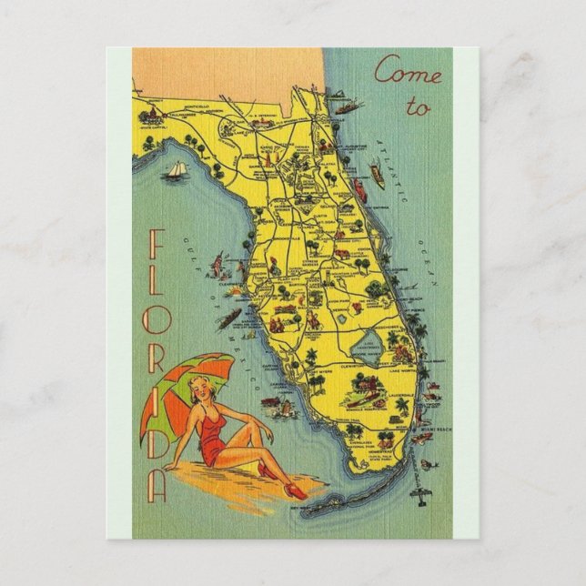 Carte postale vintage Floride (Devant)
