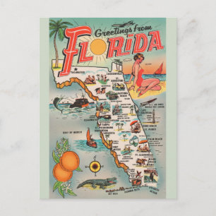 Carte postale vintage Floride