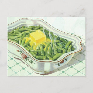 Carte Postale Vintage Food, Green Bean Casserole with Butter