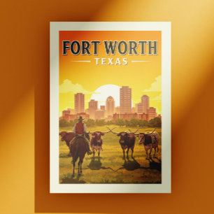 Carte Postale Vintage Fort Worth Texas