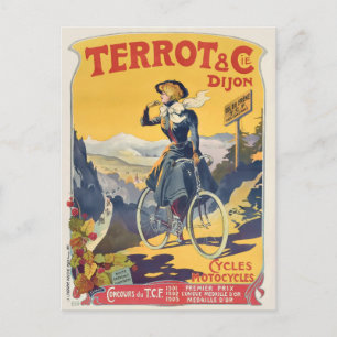 Carte Postale Vintage France Français Vélo Voyage Annonce