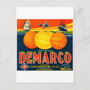 Carte Postale Vintage Fruit Crate Label