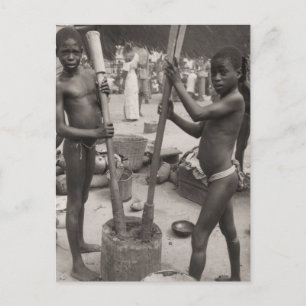 Carte Postale Vintage, garçons africains, Afrique subsaharienne