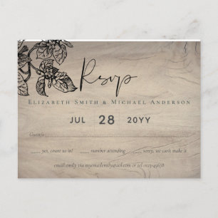 Carte Postale Vintage Garden Feuille Classic Budget Mariage