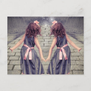 Carte Postale vintage gemini meilleurs amis pour toujours Twin g