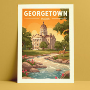 Carte Postale Vintage Georgetown Texas