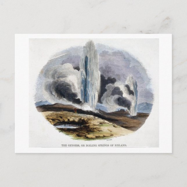Carte postale vintage Geyser d'Islande (Devant)