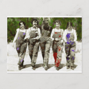Carte Postale Vintage Girls - Art fun et féministe