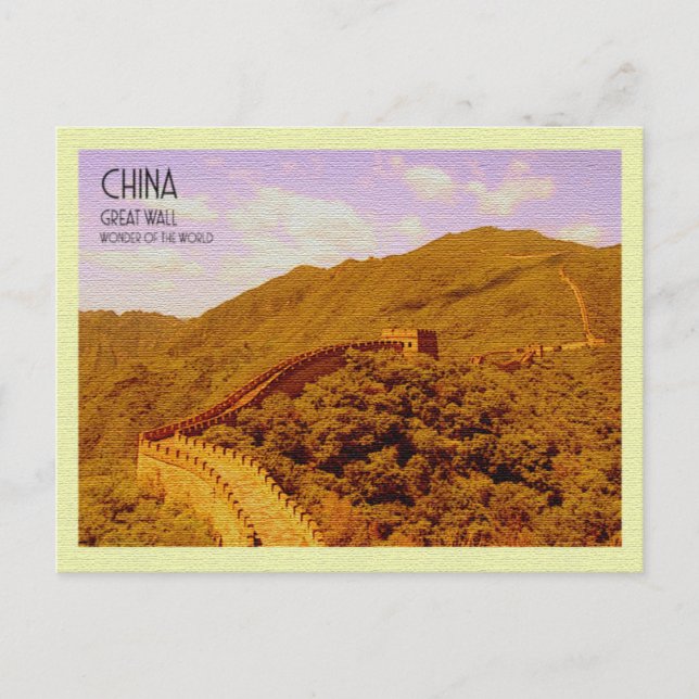 Carte postale vintage Grande muraille Chine (Devant)