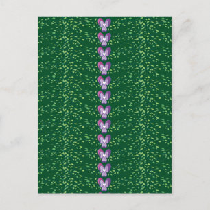 Carte Postale Vintage Green Floral Violets fond d'écran motif