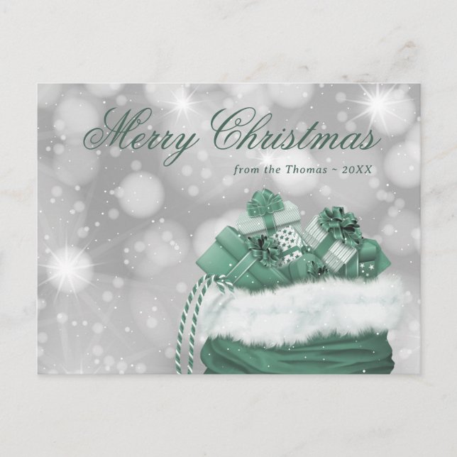 Carte postale vintage Green Joyeux Noël (Devant)