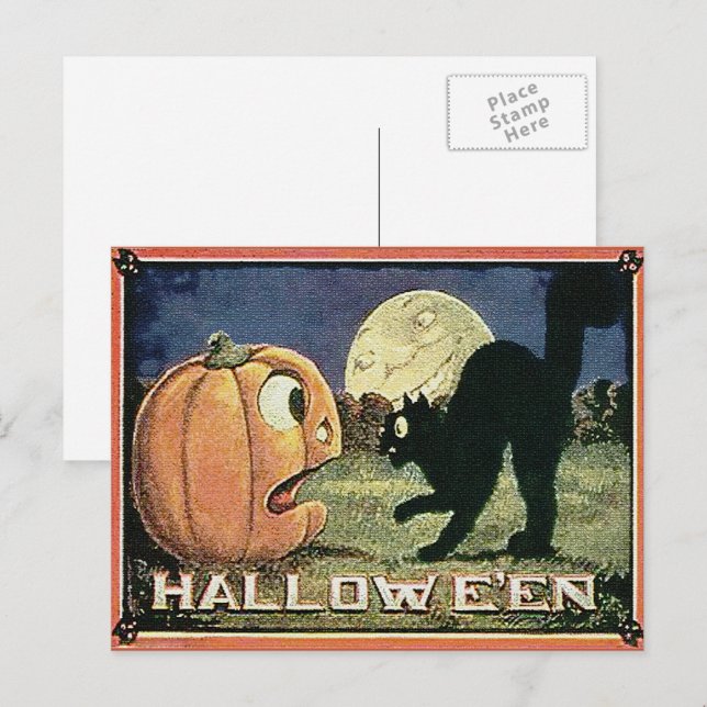 Carte Postale Vintage Halloween (Devant / Derrière)